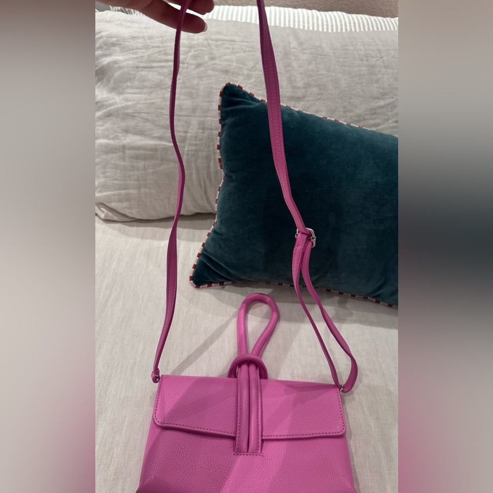 Pink Leather Clutch / Crossbody - Picture 2 of 5